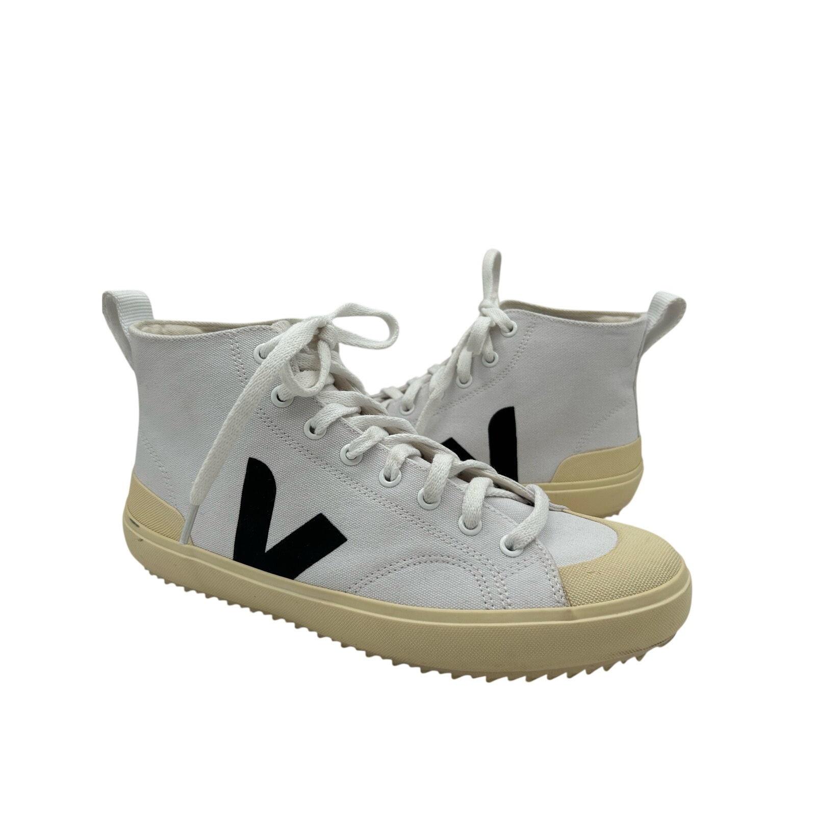 Veja Nova Canvas Hi Top Vegan Off White Black Trainers Vintage Rare Size 9